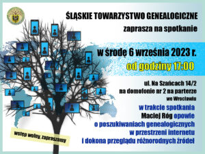 plakat spotkania 06.09.2023, wyk. M. Rągowska